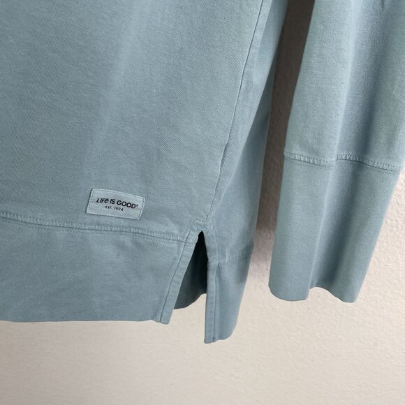 Life Is Good Womens Large Crusher Flex Tee Long Sleeve Shirt Blue Relax Fit - Picture 8 of 8